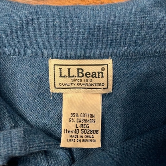 L.L. Bean Men’s Wicked Soft Cotton/Cashmere Sweater Size L - Picture 2 of 3